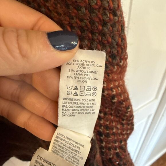 Lucky Brand wool blend chevron southwestern cardigan sweater large - Picture 6 of 12